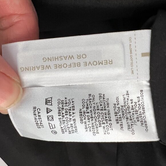 NWT Loft Black White Gold Metallic Stripes‎ A-Line Tweed Lined Mini Skirt Sz 6 - Picture 9 of 10